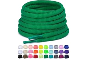 Puzeam Lacets Ovales de Sport [ 2 Paires ] lacets de Chaussures Demi Ronds les Course de Baskets de Running - Largeur 6 mm,16 couleurs au Choix