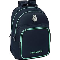 Safta Real Madrid 2e Team 24/25, grote rugzak met wielen, compact, afneembaar, ideaal voor kinderen van verschillende leeftijden, comfortabel en veelzijdig, kwaliteit en duurzaamheid, 33 x 22 x 45 cm