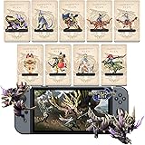 9pcs pack Monster Hunter Rise NFC Amiibo Mini Cards, Palamute, Palico, Magnamalo. Compatible Switch/Switch Lite/New 3DS