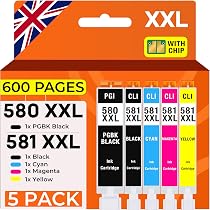 Kit 10 Cartucce Compatibili Canon PGI-580 CLI-581 XXL, Per TS6350 TR7550 TS8350