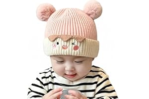 YKDLLF Sombrero de Bebé Niña Lindo Oso Oreja Recién Beanie Gorro de Punto Cálido Gorros para Niño Niña Bebé Invierno Y Bufandas Máscaras Bebe Mantener El Calor