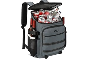 NEWHEY Cooler Bag Picnic Backpack Insulated Large Waterproof Cooler Backpack 30L Leakproof Picnic Linch Bag for Camping Picnic Hiking BBQ Beach Gray