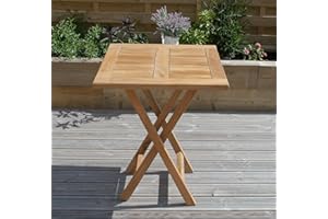 Sustainable Furniture UK Ltd - 70cm Teak Square Folding Table | Grade A Teak | Foldable