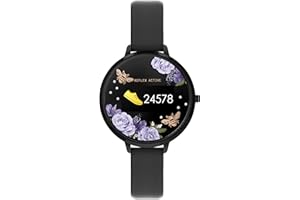 Reflex Active Serie 03 Damen Smartwatch in der Farbe schwarz, Armband aus Lederimitat, Durchmesser: 38mm, Wasserdichtigkeit: 1 ATM/10 Meter, RA03-2018