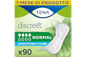 TENA Discreet Normal Pacco Scorta Mensile - Assorbenti per perdite urinarie femminili, discreti e confortevoli, 6 confezioni x 15 assorbenti