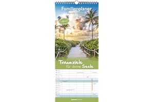 ‎ALPHA EDITION Alpha Edition - Traumziele für deine Seele Family Calendar 2026 - Wall Calendar 19.5 x 45 cm with 5 Columns & Holidays, Dreamlike Travel Motifs, Practical Diary for Families