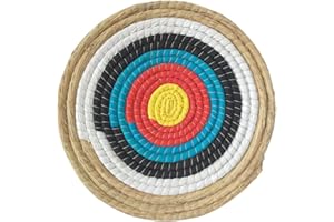 YAJEXUN Archery Targets - Solid Archery Target Traditional Bow Arr-ow Target, Hand-made Straw Round Archery Target Stand, Shooting Bow Coloured Rope Target Face For Kids Youth Adult Archery Hunting Practice