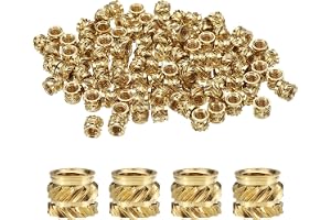 QUARKZMAN 50 st M4 GäNginsatser MäSsing M4x5x6mm | Värmefixerad Insats,Räfflade Insatser, Gängade Insatsmuttrar I Mässing 3d