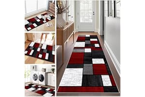 RUXEVNSY Teppich Läufer Flur Lang, Teppichläufer Flur rutschfest Küchenteppich 120 x 450 cm Waschbar Flur Läufer Teppich, Flurläufer Lang Korridor Teppich Läufer für Küche, Eingang, Wohnzimmer Schlafzimmer