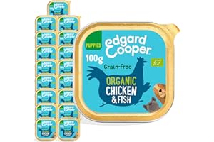 Edgard & Cooper Comida Húmeda para Perros Cachorros Puppy Junior Comida Humeda Bio Sin Cereales Tarrinas 100g x 17 Pollo & Pescado Biologico, Alimentación Sana Sabrosa y Equilibrada, Carne Fresca