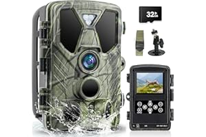 RECORCAM Cámara de Caza 36MP 4K HD con Ángulo de Detección de 120° y Grabación en Bucle, Sensor 0,2s de Tiempo Activación, IP66 Prueba de Agua para Monitoreo de Vida Silvestre y Vigilancia del Hogar