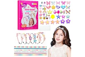 DWOOKE Girls Headbands Making Craft Kit, Unique Fashion Girls Hair Accessories Arts & Crafts Kit for Kids Butterfly and Flower DIY Headband Making Kit for Age 6-12 Girl Birthday Gift Ideas