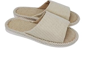 AIOTIO Comfortable casual cotton flax non-slip slippers for women and men, indoor and outdoor use
