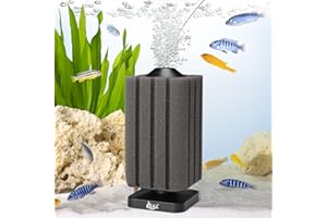 AQQA Filtr gąbkowy do akwarium, 2024, ulepszony filtr do akwarium do filtracji biologicznej i mechanicznej, zanurzeniowy filtr gąbkowy z 1 zapasową gąbką (S dla 20-120 l)