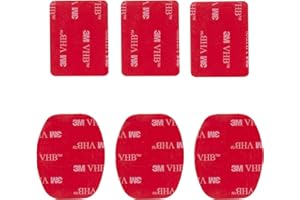 Mantona 3M Klebebepad 6 Stück (geeignet für GoPro Hero 11 10 9 8 7 6 5 4 3+ 3 2 1, Session und andere kompatible Action Cams)