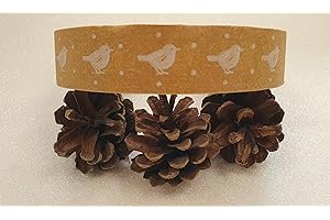 RIBBON WRITER 50m Christmas Craft Brown Paper Adhesive Tape - 6 Designs to Choose From. (Robin)
