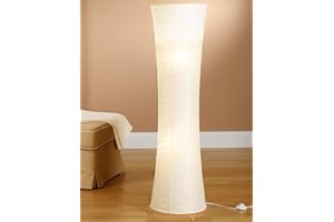 Trango Design Lampa podłogowa z papieru ryżowego *SZWAJCARIA* 1229L *HANDMADE* Lampa podłogowa z białym kloszem z 2x żarówkami LED E14 okrągły, wysokość: 125cm, lampa do salonu, lampa podłogowa