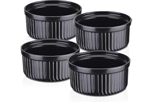 vancasso FORTE Set di 4 coppe da dessert in terracotta per muffin, cupcakes creme brulée, fondenti, 12 x 12 x H 5 cm