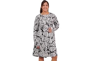 Love My Fashions® Womens Halloween Sugar Skull Cat Ghost Scary Pumpkin Printed Long Sleeves Round Neck Party Skater Swing Mini Dress for Women Ladies Halloween Costumes for Adult