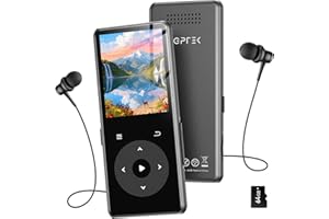 AGPTEK 64GB Lettore MP3 Bluetooth 5.4, 1,8'' MP3 Player con Altoparlante, Lettore Musicale con Audio di Alta Qualità, Lettore Portatile Sportivo Radio FM, Pulsanti Tattili, Supporta Fino a 128GB
