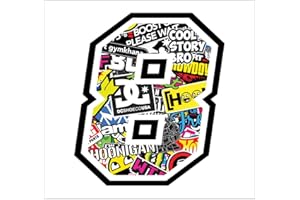 GAMESMONKEY Adhesive Race número - la medida 12 cm - Cross Pista de Coches Pegatinas para Bicicletas (8, Sticker Bomb)