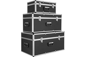 Arebos Set de 3 Valises de Transport en Aluminium – 200 L Volume Total, Verrouillables, Imperméables, Construction Renforcée, Utilisation Universelle | Boîtes de Transport