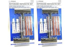 BENSON TOOLS BENSON 2 x Notfall Autoreifen Reparaturset 9-teiliges Flickzeug als Pannenhilfe für Reifenreparatur - 2er Pack