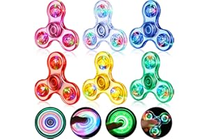Gigilli Fidget Spinner Confezione da 6, Ripieni per cestini Natale Bomboniere LED Light Up Fidget Spinner, Natale Regali riempitivi per uova di Pasqua per bambini.