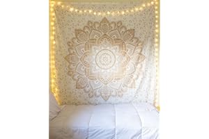 Popular Handicrafts Hippie Mandala Arazzo da appendere alla parete – Indian Passion Ombre Maditation Gold Gypsy Bohemian hippy psichedelic Dorm Decor Poster 80 x 100 cm