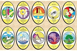 TERRE DIVINATOIRE Oracle du Regard - Jeu de 68 Cartes - Cartes de voyance avec Explication complète des 68 Lames (livret en FR) - Cartomancie Oracle divinatoire