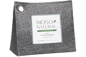 Moso Natural Air Purifying Bag 600g. A Scent Free Odour Eliminator for Kitchens, Bedrooms, Living Rooms, Pet Areas. Premium Moso Bamboo Charcoal Odour Absorber. Free Standing Design.