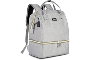 Viedouce Mochilas para Pañales,Bolsa Térmica Porta Alimentos,Mochilas de Viaje,Bolsa Picnic de Comida Almuerzo Termica,Mochila para Sacaleches,Pequeño Bolsa para Pañales de Viaje (Gris,15L)