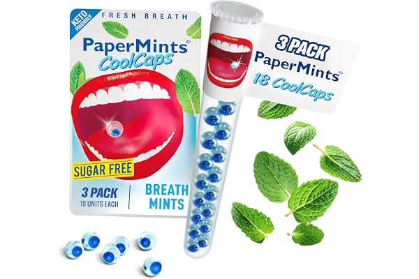 PaperMints Cool caps breath refreshers 3 x tubes of 18 capsules by Paper mint