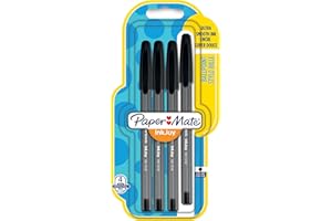 PAPER MATE Papermate InkJoy 100 Cap 1.0 mm Medium Tip Capped Ball Pen - Black (Pack of 4)