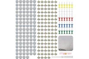 POFIBO 100 Pezzi Kit Riparazione Cielo Auto - Rivetti di Riparazione Headliner Auto, Pulsante di Riparazione Headliner Auto con Perni Cacciavite Metro per la Maggior Parte Delle Automobili