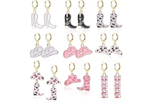Kakonia Western Earrings for Women Cowgirl Cowboy Boot Bull Hat Drop Dangle Country Earrings Set
