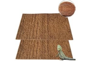 PINVNBY Alfombra para reptiles de fibra de coco natural lagarto tapete para terrario de mascotas forro de serpiente para camelón, tortuga, dragón barbudo, Iguana, 2 unidades