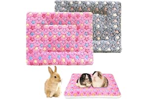 Pluvyze 2 Stück 32 * 25CM Kaninchen Bett,Meerschweinchen Bett,Kaninchen Zubehör,Meerschweinchen Zubehör,Katzen Decken Warme Flauschige Plüschbett