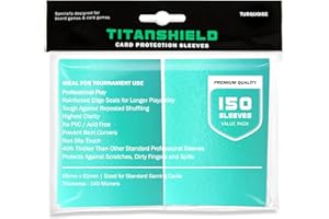 TitanShield Lot de 150 pochettes de protection pour cartes de jeux de société et cartes à collectionner Turquoise Taille standard