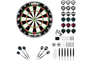 ‎KOTO DARTS KOTO - King Royal Dartsheibe, Dart-Set Profi mit Turniermaß KOTO - King Royal Scheibe und KOTO - Dartpfeile Set 23 Gramm, Dart Pfeile mit Metallspitze