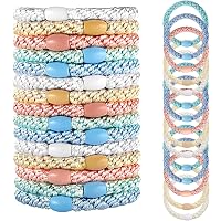 12 Stück Elastische Haargummis Aus Samt - Weich, Dehnbar & Haarschonend In Seeblau