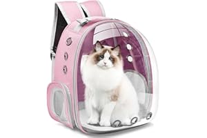 LONENESSL Sac à dos de transport pour chat et animaux de compagnie, sac à dos avant pour chats de petite et moyenne taille, chiots, sac à dos de transport pour chien, capsule spatiale, transport pour animaux de