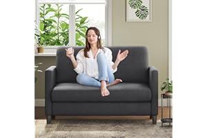 Welzona Two Seater Sofa, Modern 2 Seater Sofa, Teddy Fabric Sofa 2 Seater, Love Seat, Small 2 Seater Sofas for Living Room, Bedroom, Home Office, Studio, Apartment, Grey