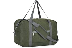 Narwey Bolsa Viaje Ryanair 40x20x25cm Bolsa de Viaje Plegable Equipaje Ligera de Mano Mochila Avion Bolsa de Fin de Semana Bolsa de Deporte 20L(Verde Militar)