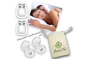 BIEN&TOI Clip Nasal Anti Ronflement 2pcs /Pince à Nez en silicone Magnétique/Dilatateur Nasal/Améliore la respiration/Dispositif efficace pour un sommeil plus confortable/Aide à mieux respirer par le nez