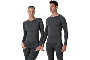 Risalti Maglia Termica Uomo e Donna Lana Merino - Intimo Termico Unisex Manica Lunga Traspirante, Abbigliamento Termico Invernale Senza Cuciture - Made in Italy
