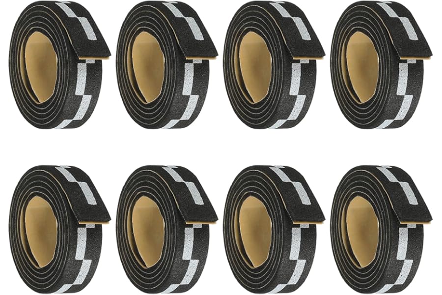 PATIKIL 18" Table Tennis Side Tape, 8 Pack Ping Pong Edge Tape Protect the Edges of Rubber and Blade for Paddles Racket, Grid Black