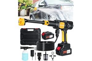 LanBlu Nettoyeur Haute Pression sans Fil, 68Bar Pistolet Haute Pression avec Buse Réglable 6 en 1, 8000mAh Nettoyeur Haute Pression Batterie, Hydrojet Nettoyeur Hautes Pressions Portable pour Voiture
