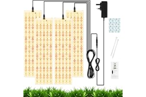 OFFCUP Grow Lights for Indoor Plants, 4pcs 5000K Full Spectrum LED Plant Light, 540 LEDs Plant Grow Light with Auto On/Off 3/9/12H Timer, 3 Modes, 10-Level Dimmable, Use for Indoor Growth