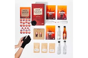 CRAFTLY Kit de Fabrication de Sauce Piquante | DIY Sauce Piquante | Coffret Cadeau pour Amateurs de Piment et passionnés de cuisine épicée | Idée Cadeau Originale pour Anniversaire, Noël, Saint-Valentin